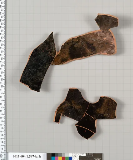 Terracotta fragments of a kylix (drinking cup)