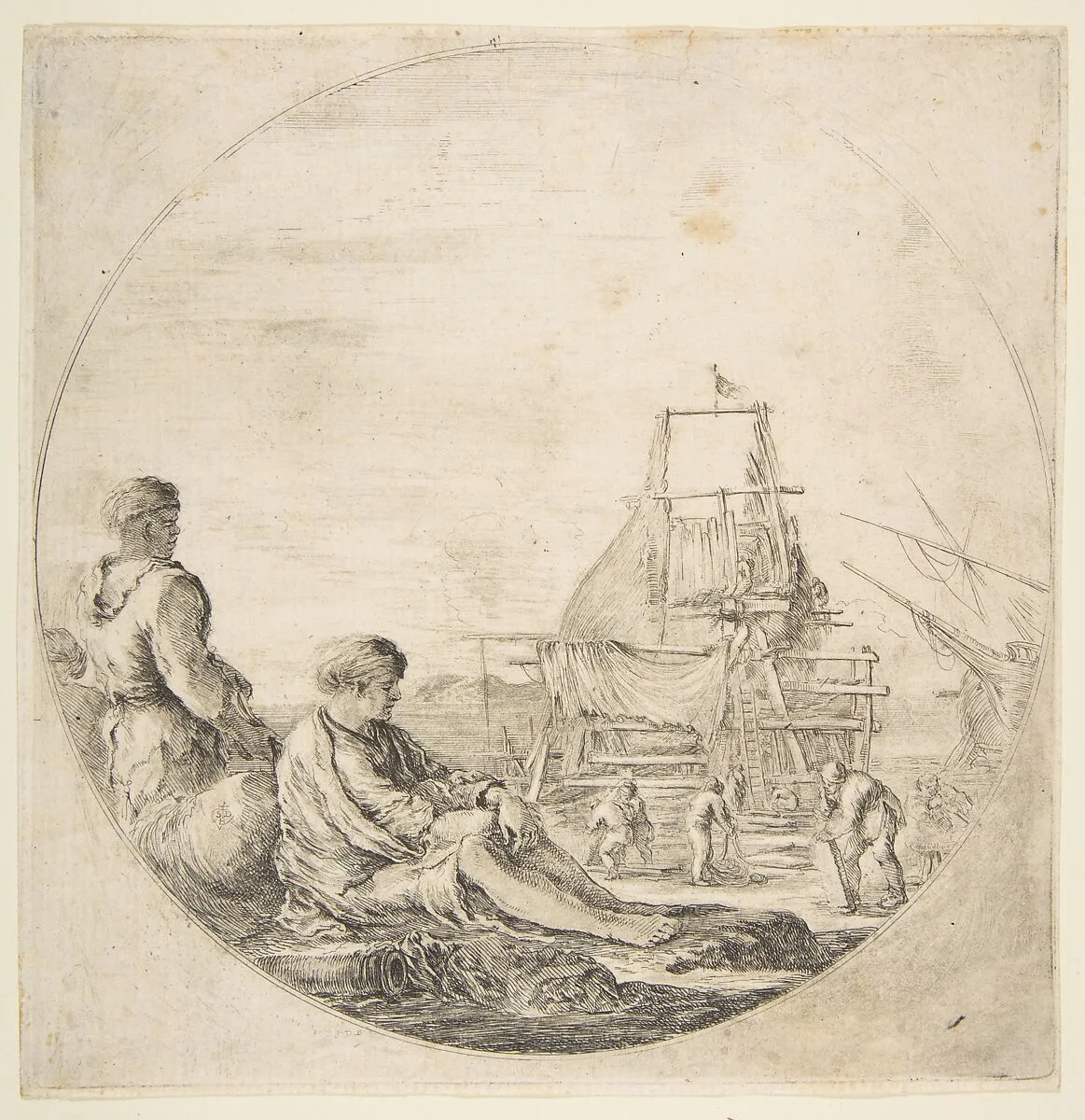 A Seated White Sailor; A Standing Black Sailor — Stefano della Bella