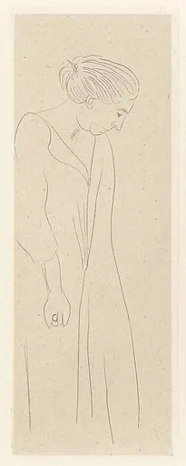 Standing figure, head down