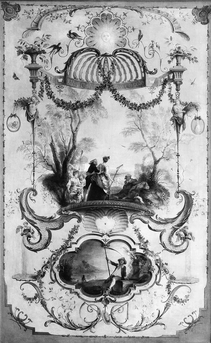 July and August (part of a set illustrating months of the year) — Antoine Watteau