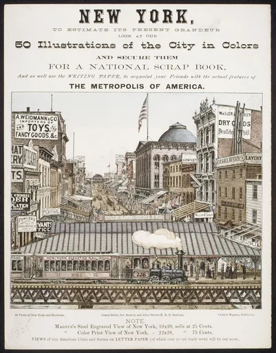 New York, to Estimate its Present Grandeur Look at our 50 Illustrations of the City in Color...and acquaint your Friends with the actual features of the Metropolis of America.