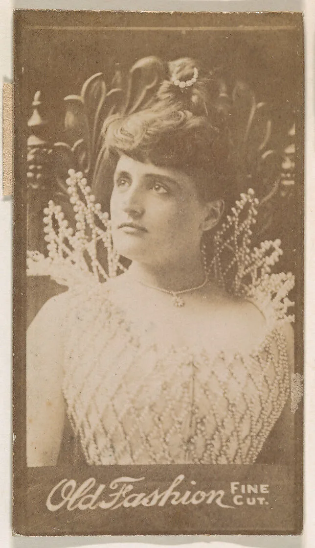 Actress wearing elaborate stand-up collar, from the Actresses series (N664) promoting Old Fashion Fine Cut Tobacco — Unknown