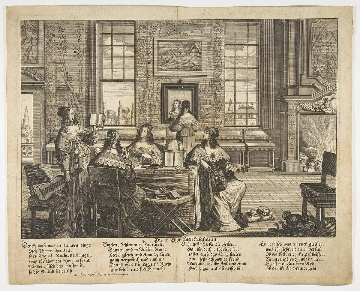 The Foolish Virgins Conversing — Abraham Aubry|Abraham Bosse