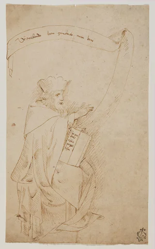 Seated Man with a Book and a Scroll
