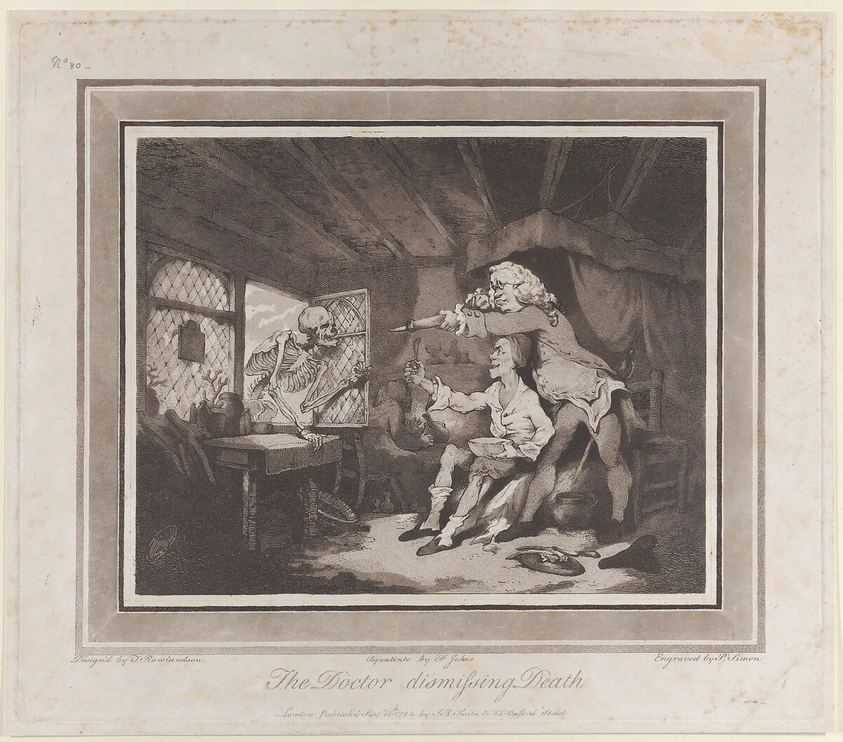 The Doctor Dismissing Death — Peter Simon|Thomas Rowlandson|Francis Jukes|John Raphael Smith