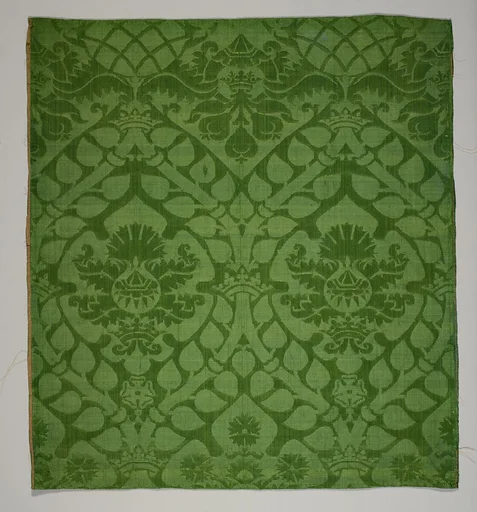 Fragment of damask with marriage emblems
