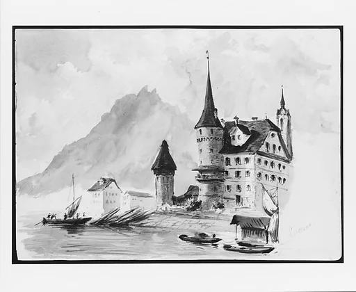 Zur Gilgen House, Lucerne, recto (from "Splendid Mountain Watercolours" Sketchbook)