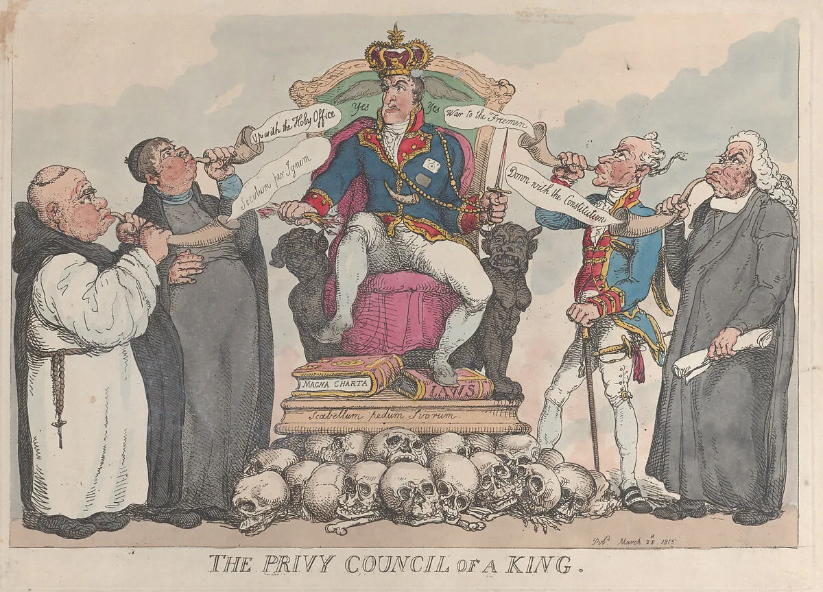 The Privy Council of a King — Thomas Rowlandson|Ferdinand VII, King of Spain