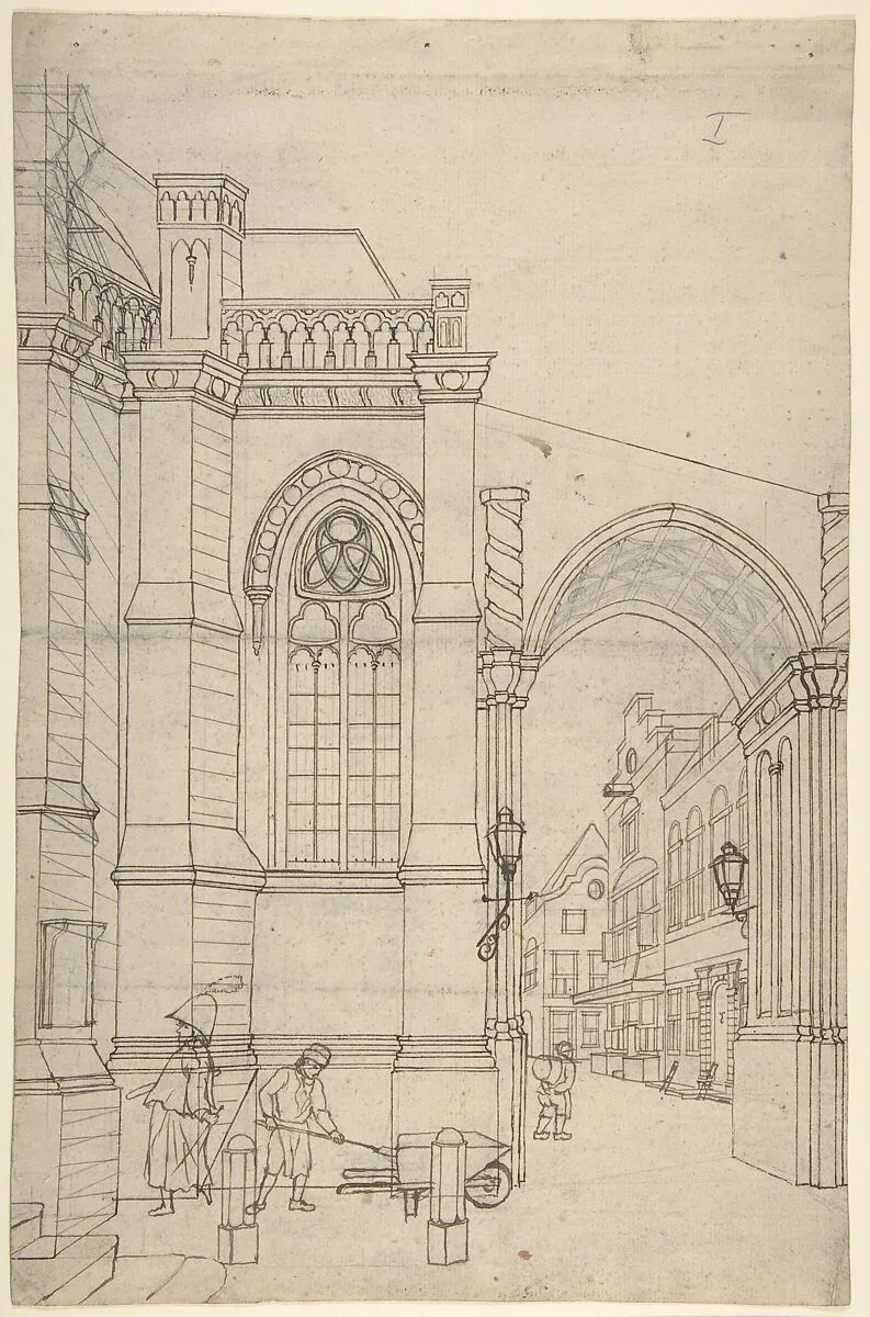 A Townscape with a Churchgate — Jan Hendrik Verheyen