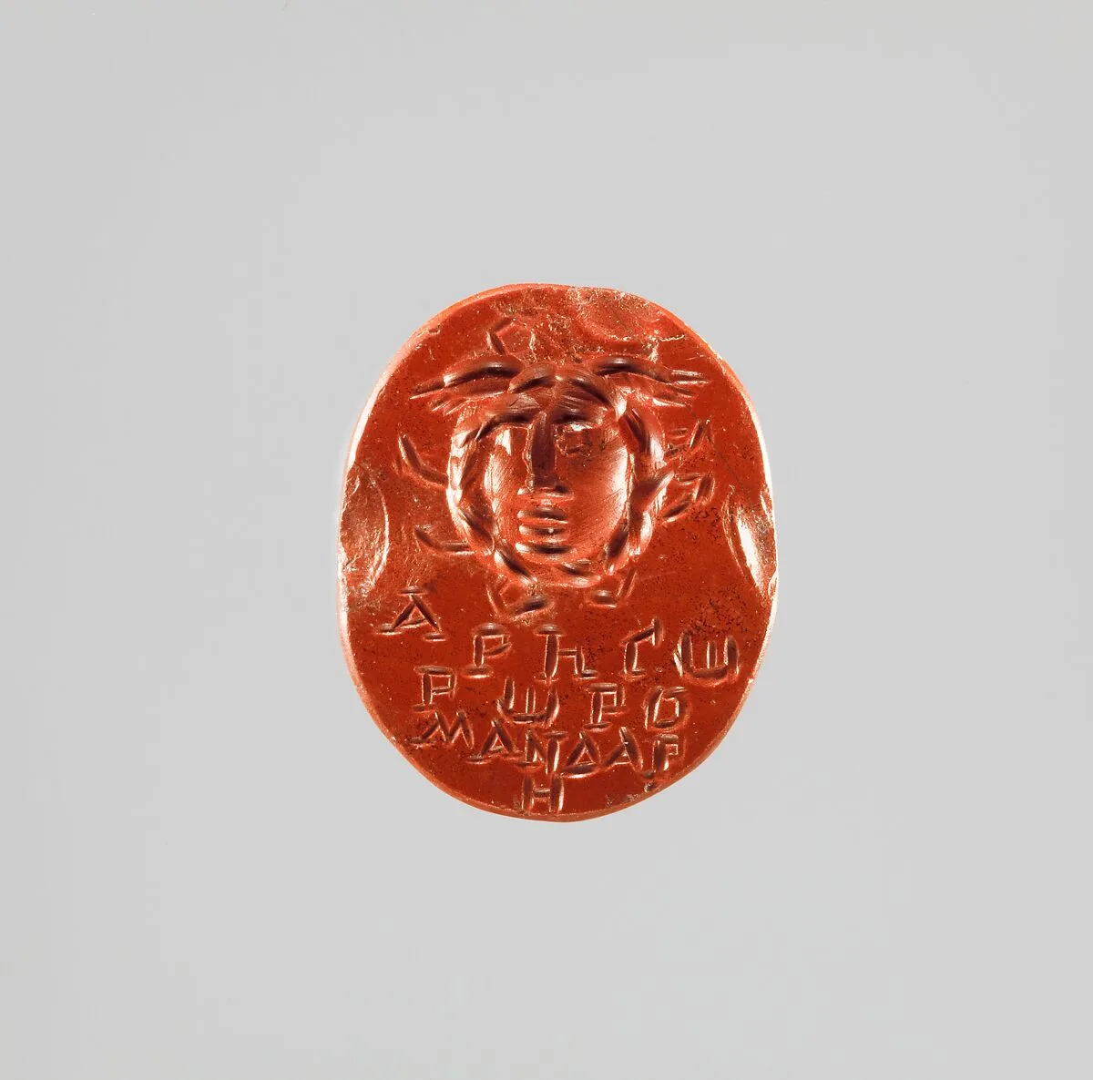 Jasper intaglio: Head of Medusa — Unknown