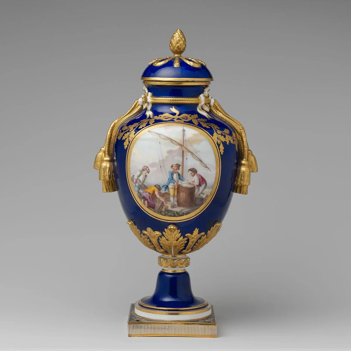 Vase with cover (vase à gland) (one of a pair) — Sèvres Manufactory|Jean-Louis Morin|Charles Buteux