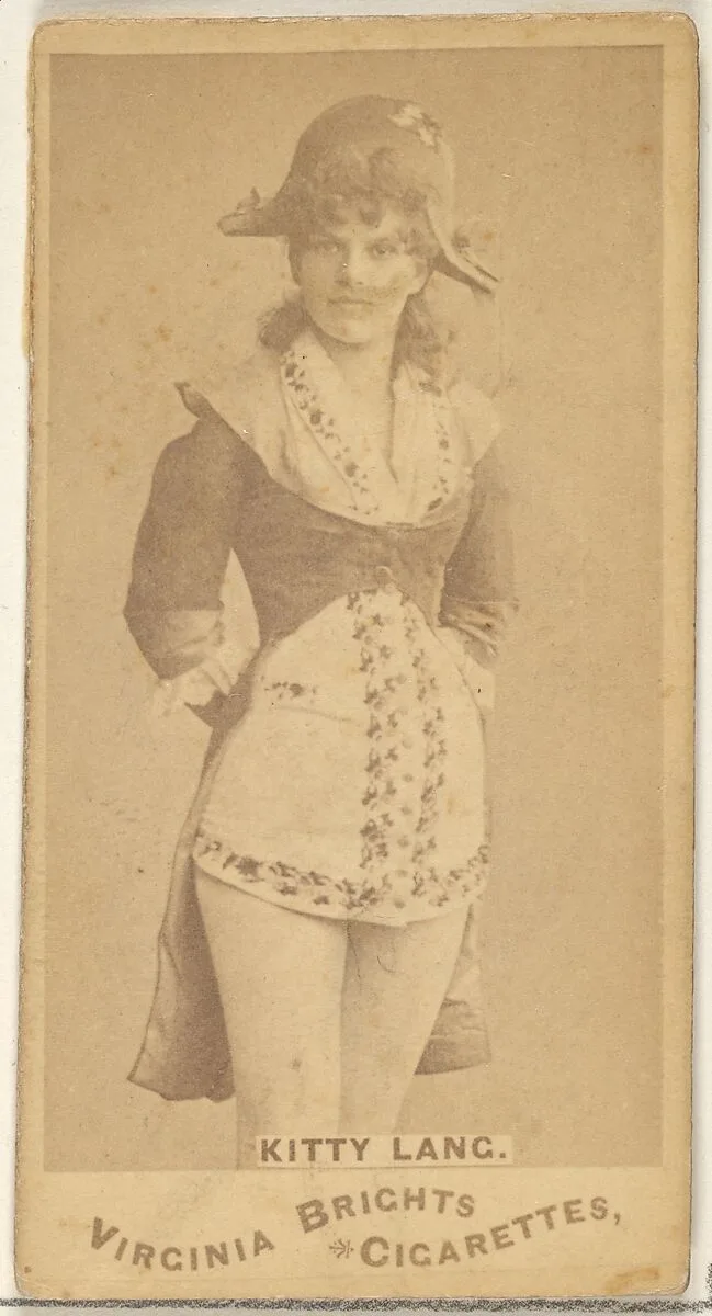 Kitty Lang, from the Actors and Actresses series (N45, Type 1) for Virginia Brights Cigarettes — Allen & Ginter