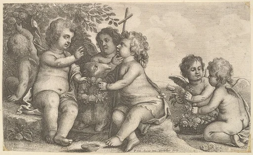 Jesus, St. John the Baptist and four cherubs