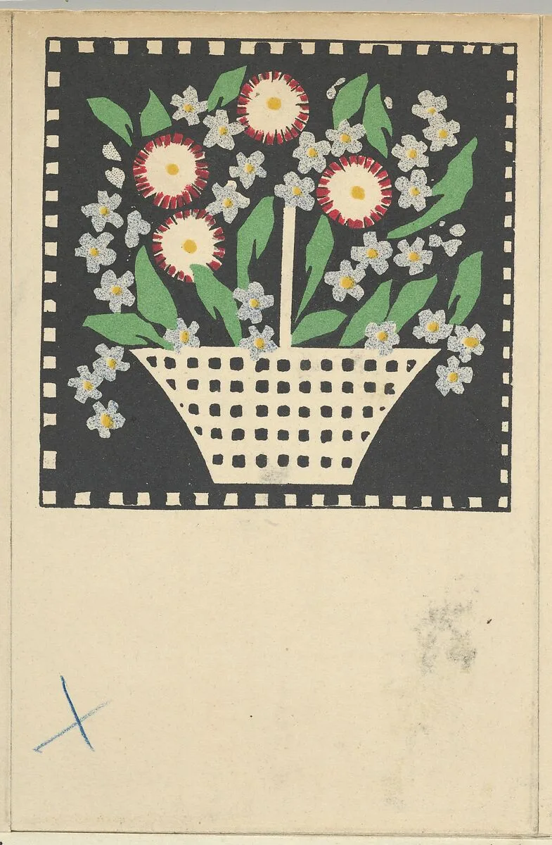 Basket of Flowers — Wiener Werkstätte|Leopoldine Kolbe
