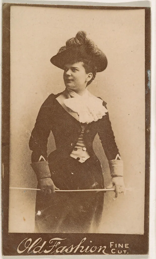 Actress holding riding crop, from the Actresses series (N664) promoting Old Fashion Fine Cut Tobacco — Unknown