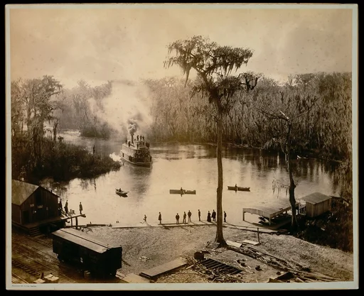 [Stern-Wheeler Arriving at Silver Springs, Florida, after an Overnight Run up the St. Johns, Oklawaha, & Silver Rivers]