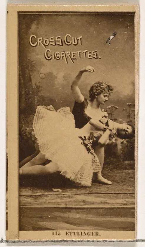 Card Number 115, Ettlinger, from the Actors and Actresses series (N145-2) issued by Duke Sons & Co. to promote Cross Cut Cigarettes — W. Duke, Sons & Co.