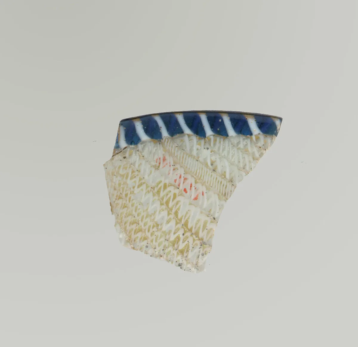 Glass network mosaic bowl fragment — Unknown