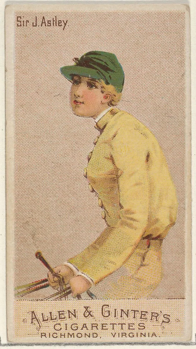 Sir J. Astley, from the Racing Colors of the World series (N22a) for Allen & Ginter Cigarettes — Allen & Ginter