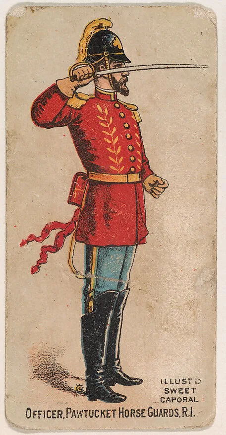 Officer, Pawtucket Horse Guards, Rhode Island, from the Military Series (N224) issued by Kinney Tobacco Company to promote Sweet Caporal Cigarettes — Kinney Brothers Tobacco Company