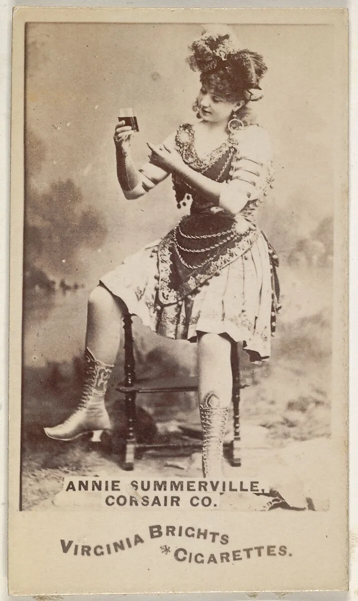 Annie Summerville, Corsair Co., from the Actors and Actresses series (N45, Type 6) for Virginia Brights Cigarettes — Allen & Ginter