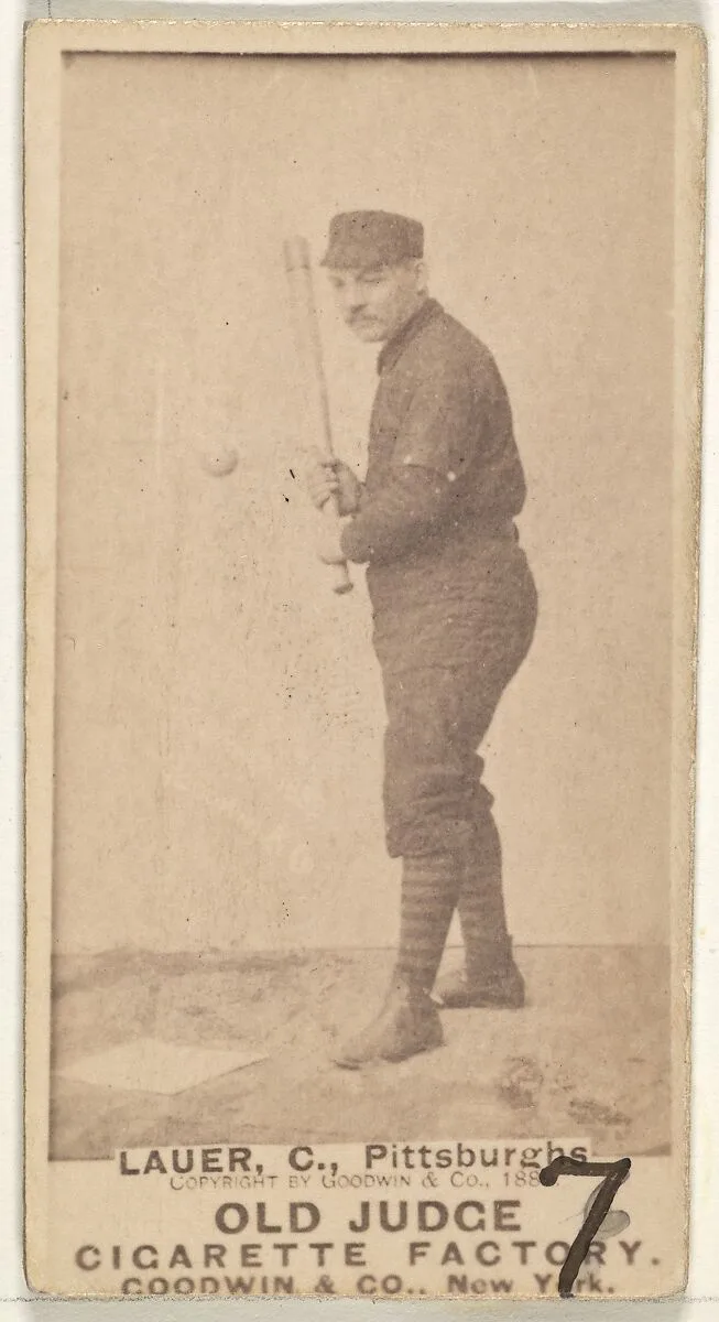 Chuck Lauer, Catcher, Pittsburgh, from the Old Judge series (N172) for Old Judge Cigarettes — Goodwin & Company