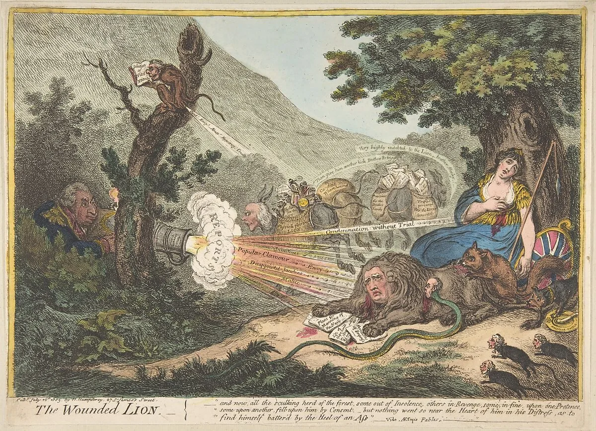 The Wounded Lion — James Gillray|Hannah Humphrey