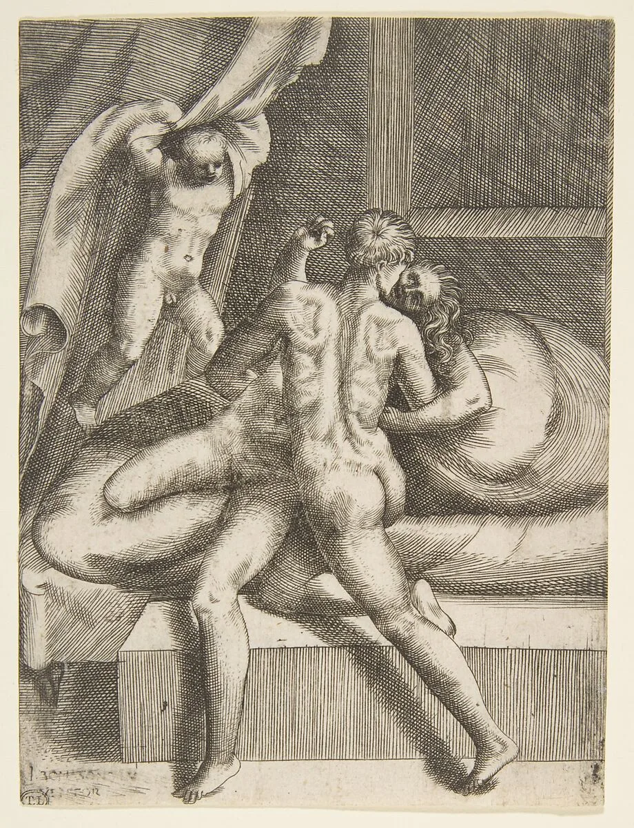 Apollo and Leucothea, from "The Loves of the Gods" — Giulio Bonasone