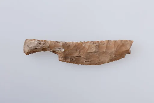 Bifacial knife with handle