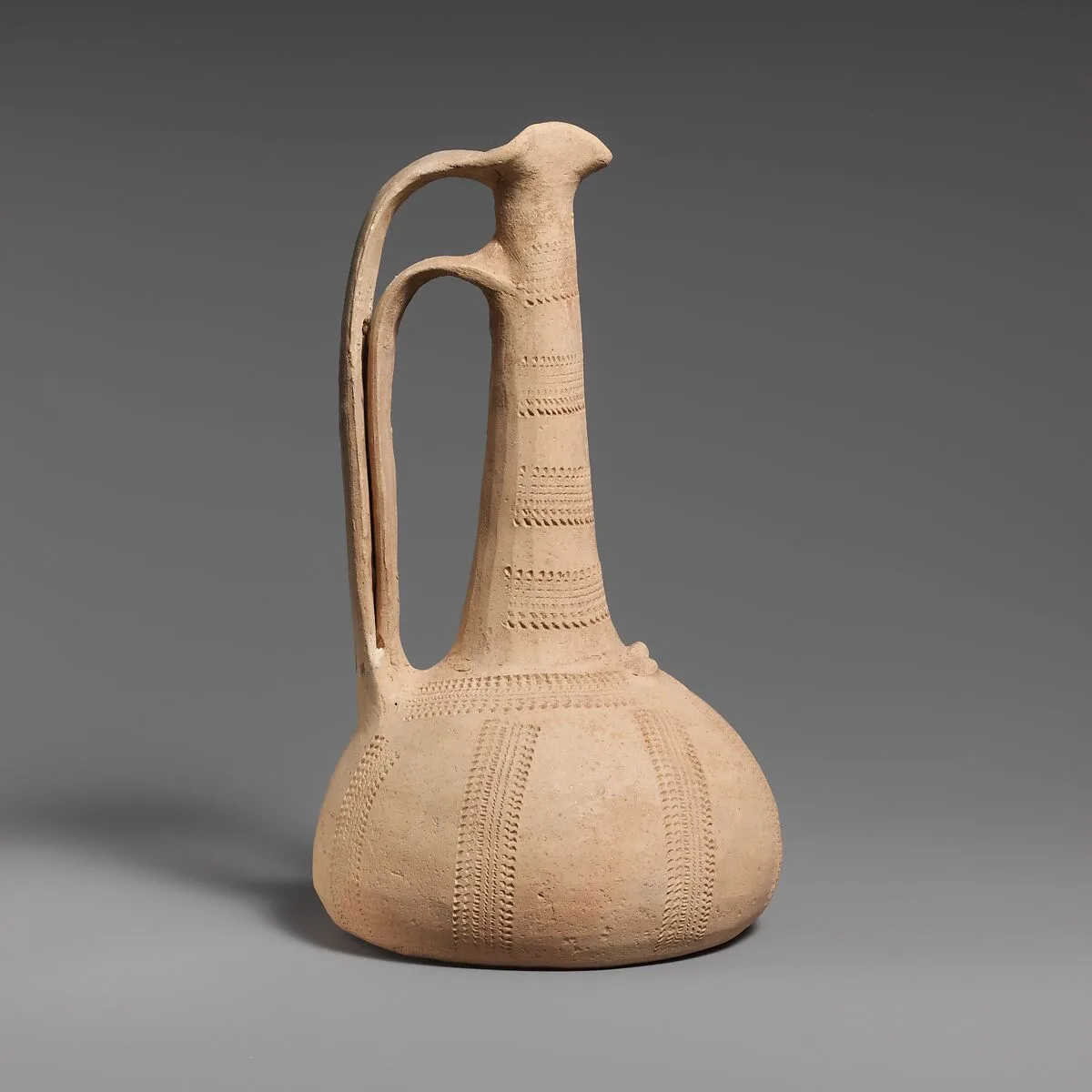 Terracotta conical lekythos-oinochoe (combination oil flask and jug) — Unknown