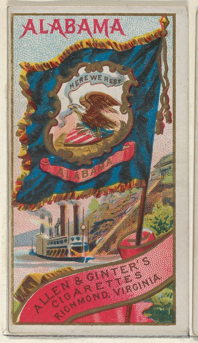 Alabama, from Flags of the States and Territories (N11) for Allen & Ginter Cigarettes Brands — Allen & Ginter