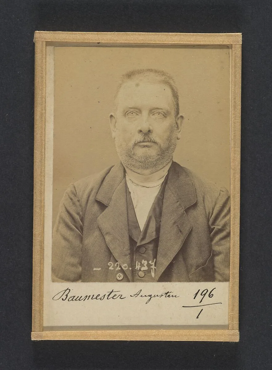 Baumester. Augustin, Etienne. 49 ans, né le 16/1/45 à Paris VIe. Décorateur. Anarchiste. 2/7/94. — Alphonse Bertillon