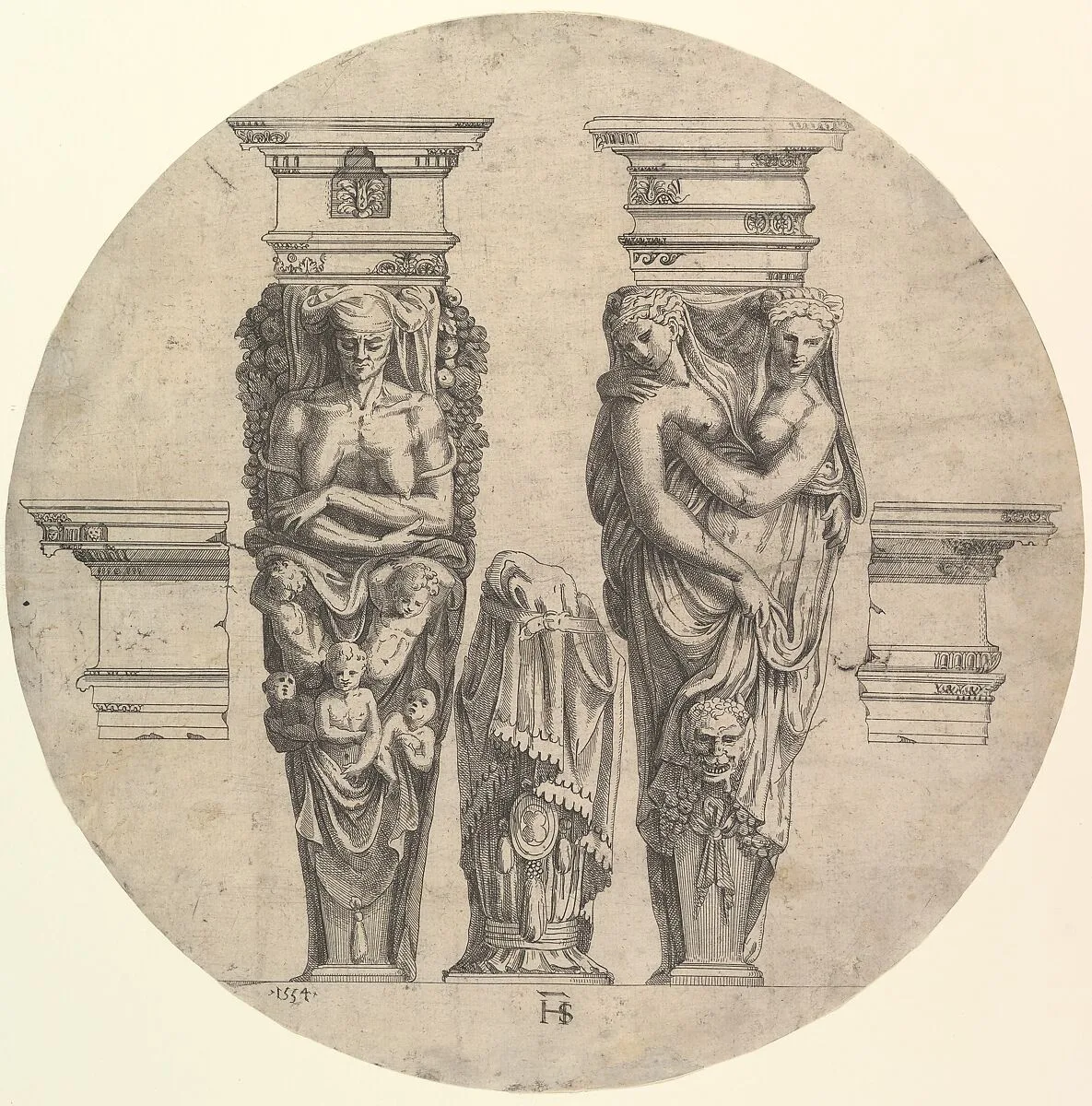 Two Terms, Two Cornices and a Pillar — Hugues Sambin
