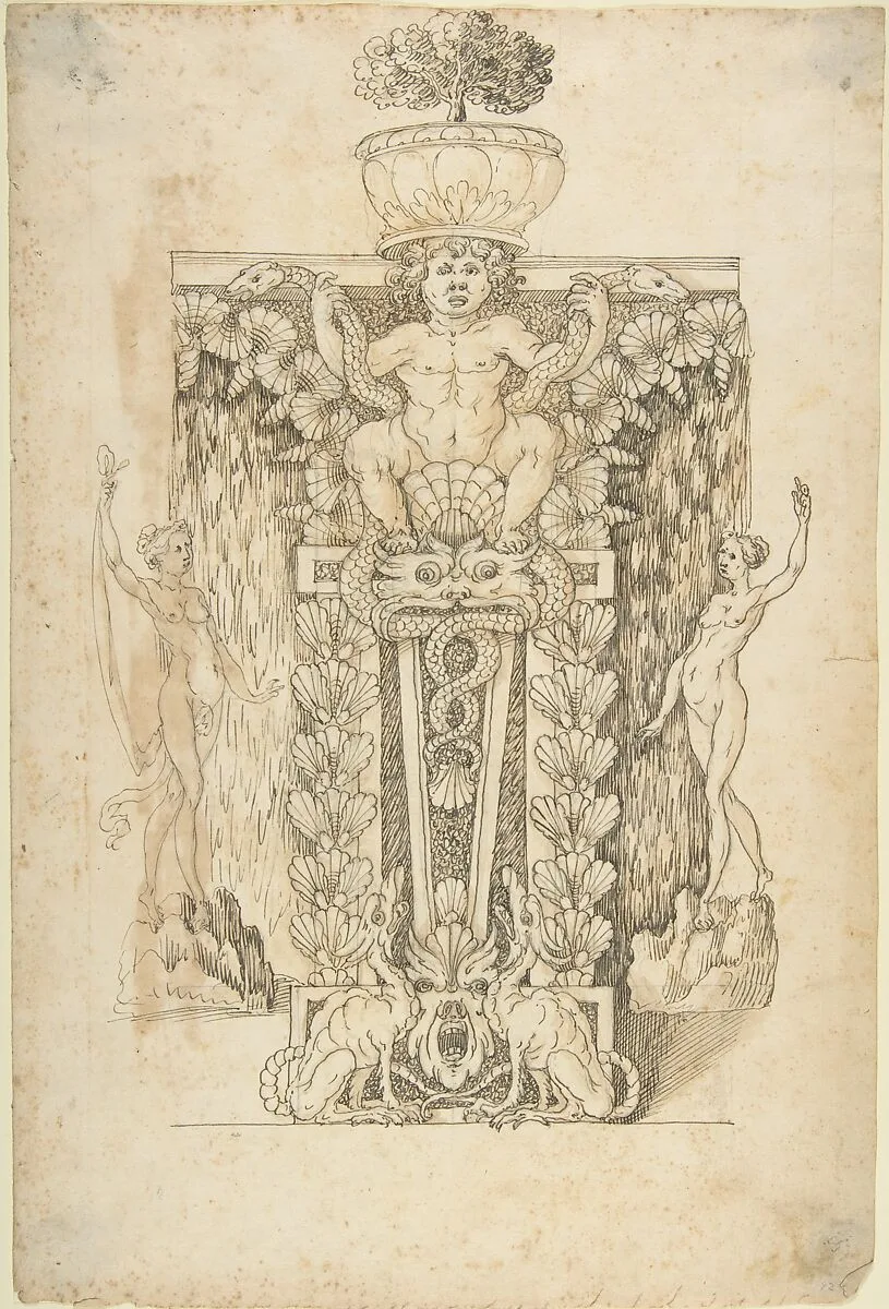 Design for a Wall Fountain — Anonymous, Italian, Lombard, 16th century