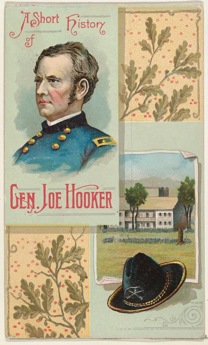 A Short History: General Joseph Hooker, from the Histories of Generals series (N114) issued by W. Duke, Sons & Co. to promote Honest Long Cut Smoking and Chewing Tobacco — W. Duke, Sons & Co.|Knapp & Company