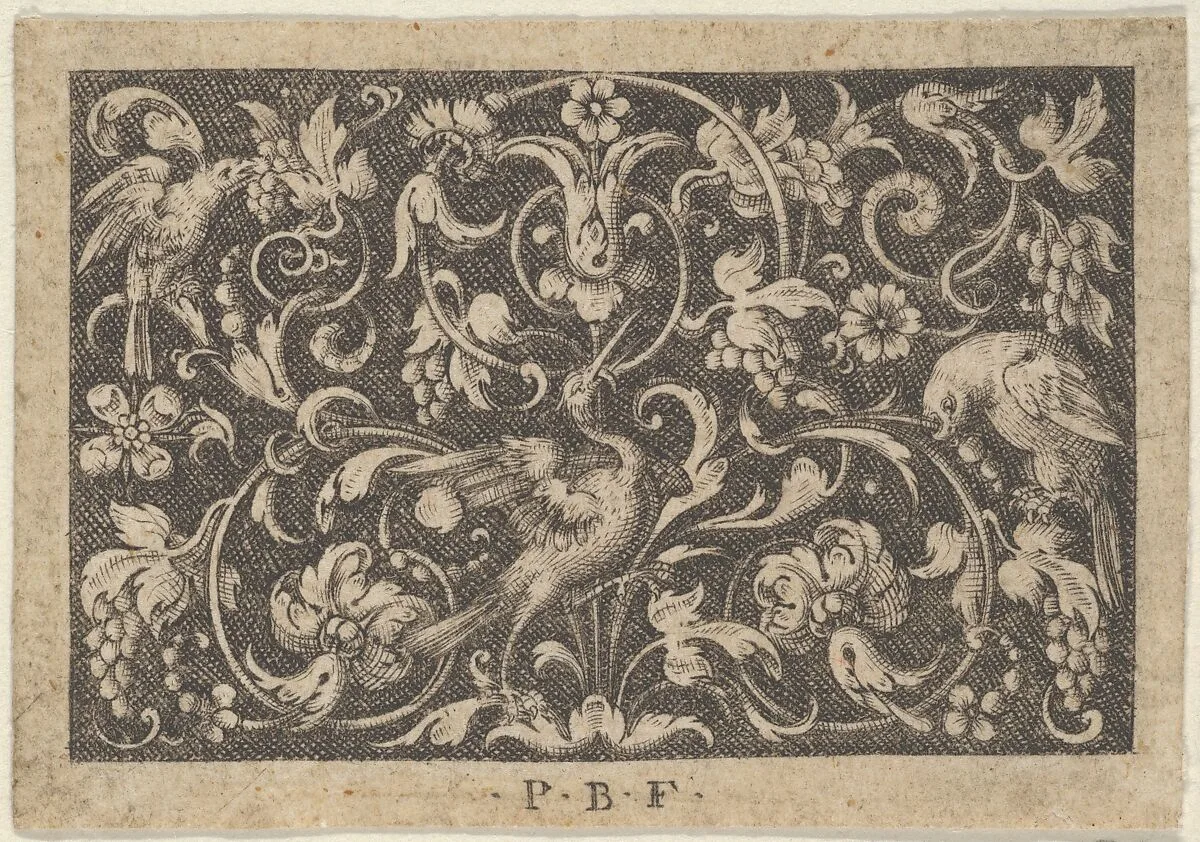 Horizontal Panel with Three Birds, from Varii Generis Opera Aurifabris Necessaria — Paul Birckenhultz
