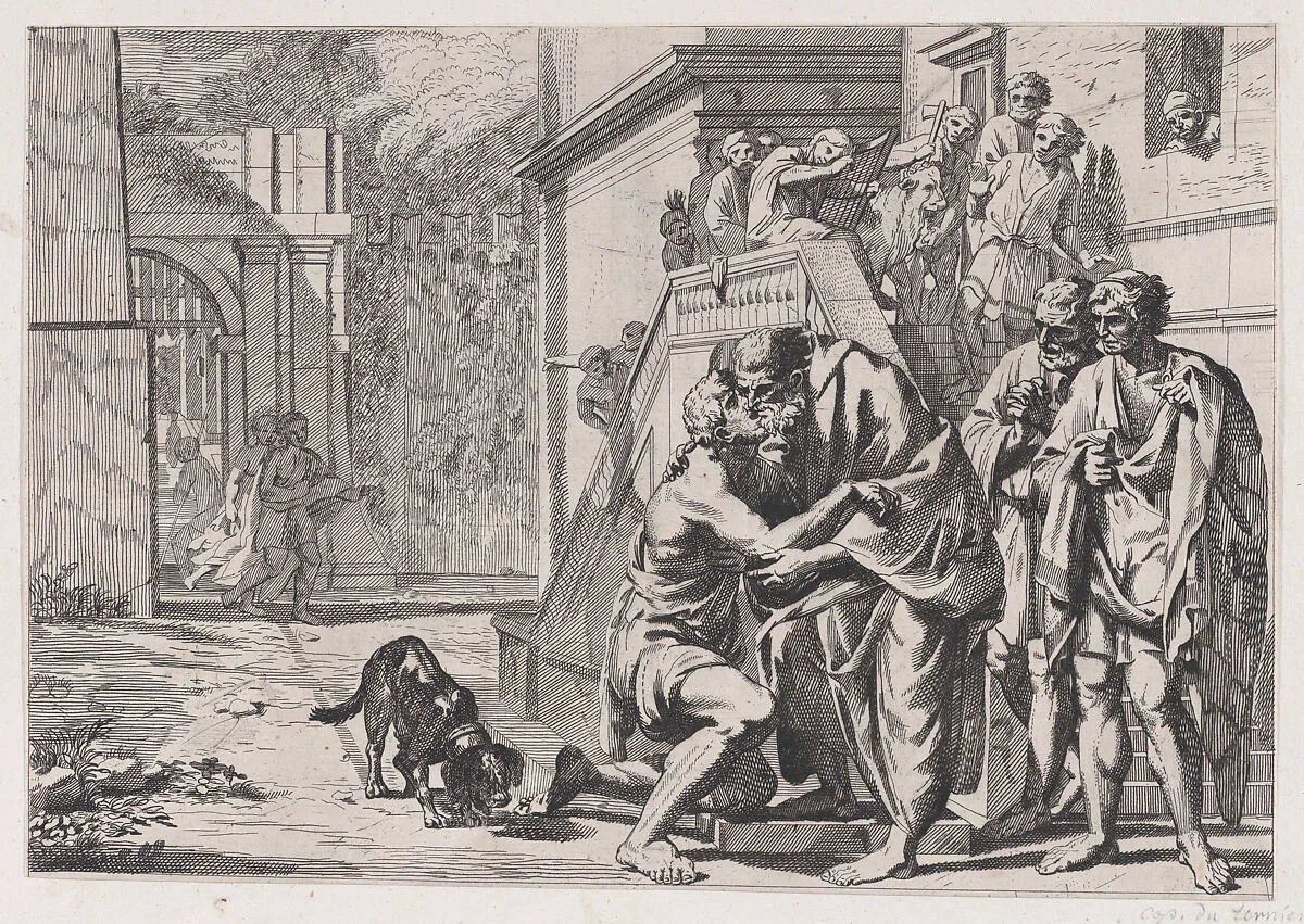 The return of the Prodigal Son — Pietro Testa|Anonymous, 17th century
