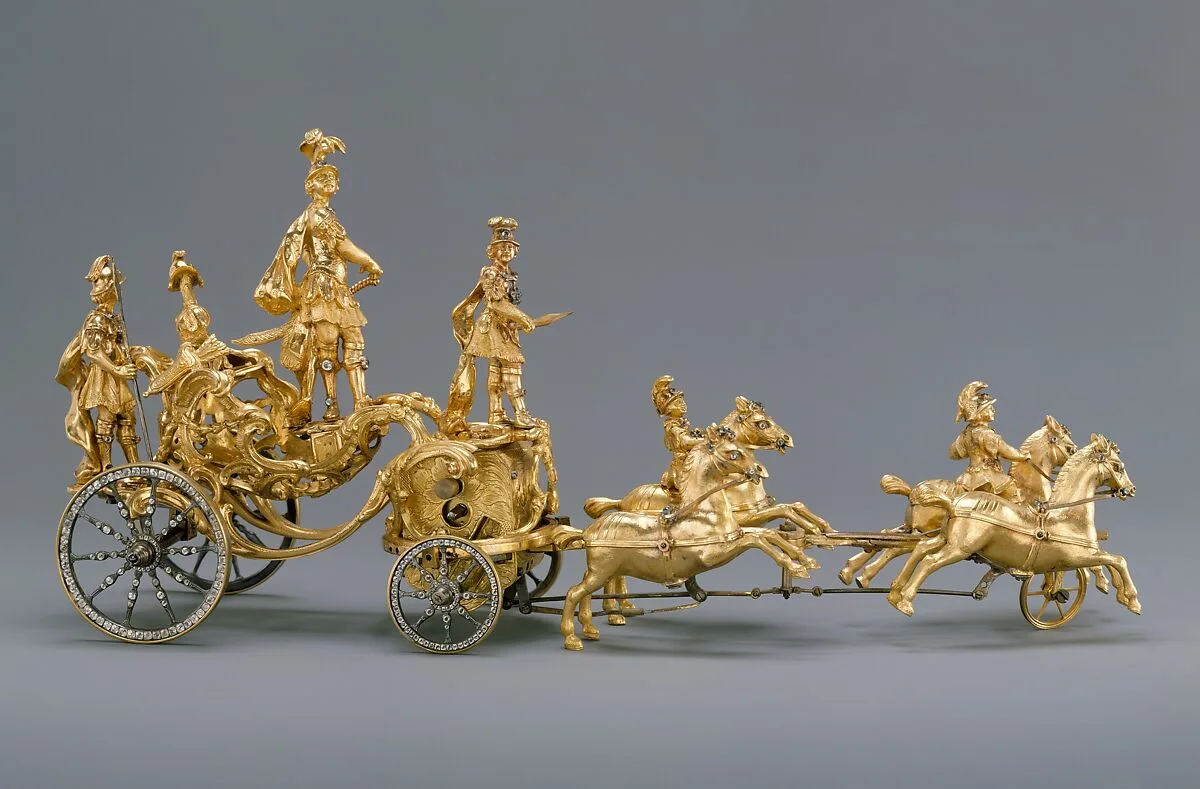 Automaton in the Form of a Triumphal Chariot Drawn by Four Horses — Unknown