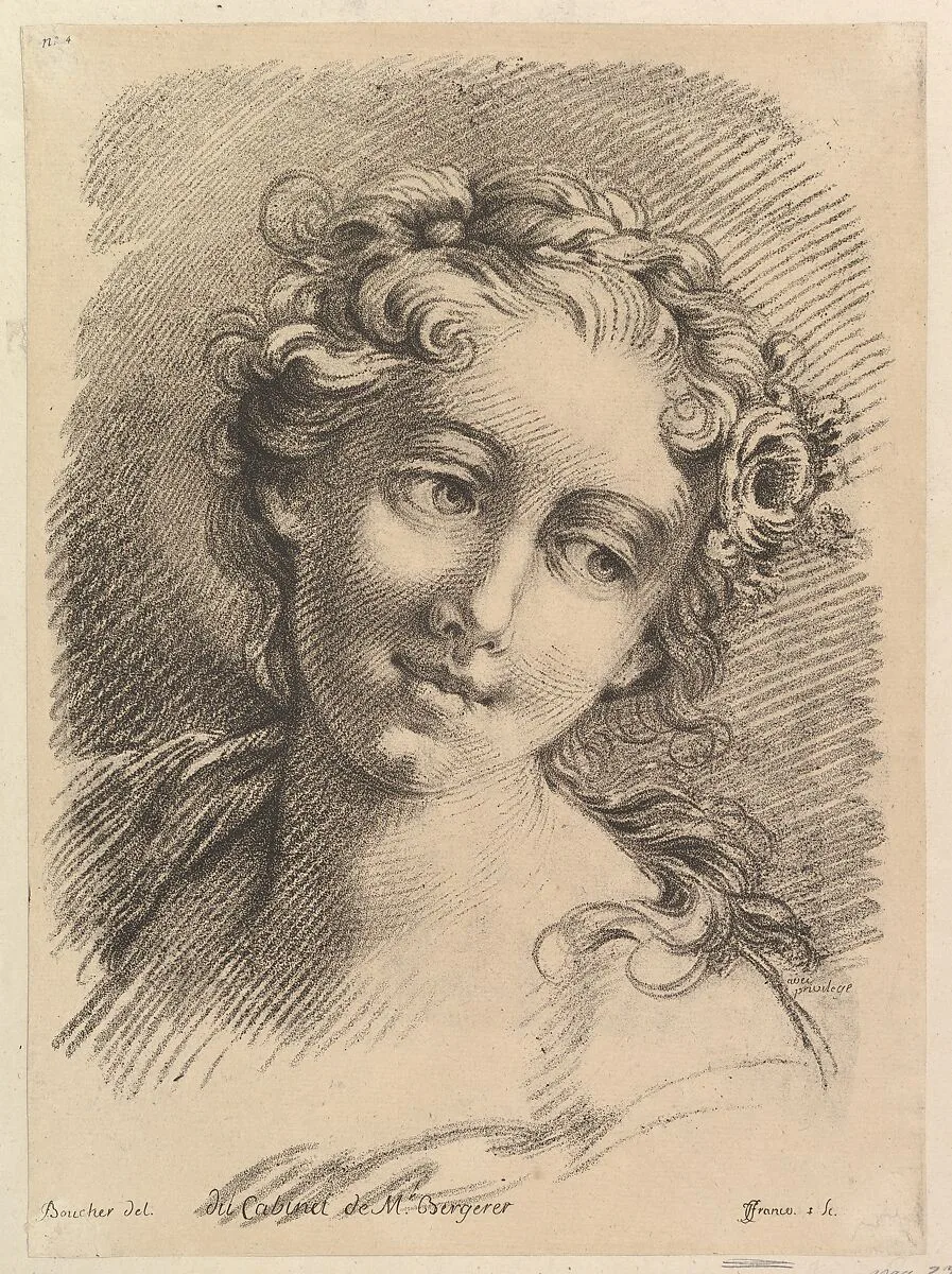 Head of a Woman — Jean Charles François|François Boucher