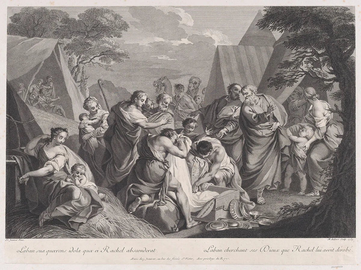 Laban Searching for his Gods, after Etienne Jeaurat — Michel Aubert|Etienne Jeaurat
