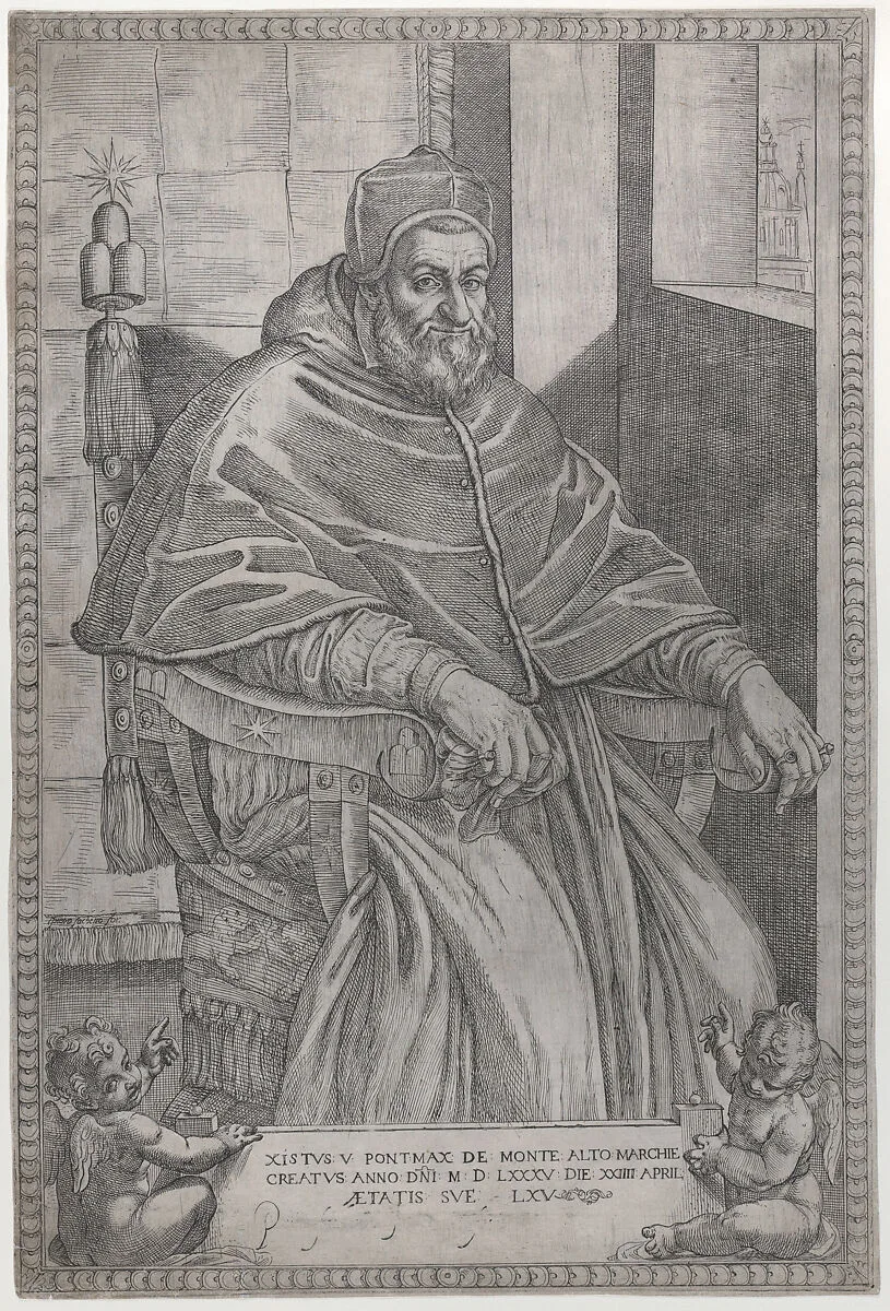 Portrait of Pope Sixtus V — Pietro Facchetti|Pope Sixtus V (Felice Peretti)