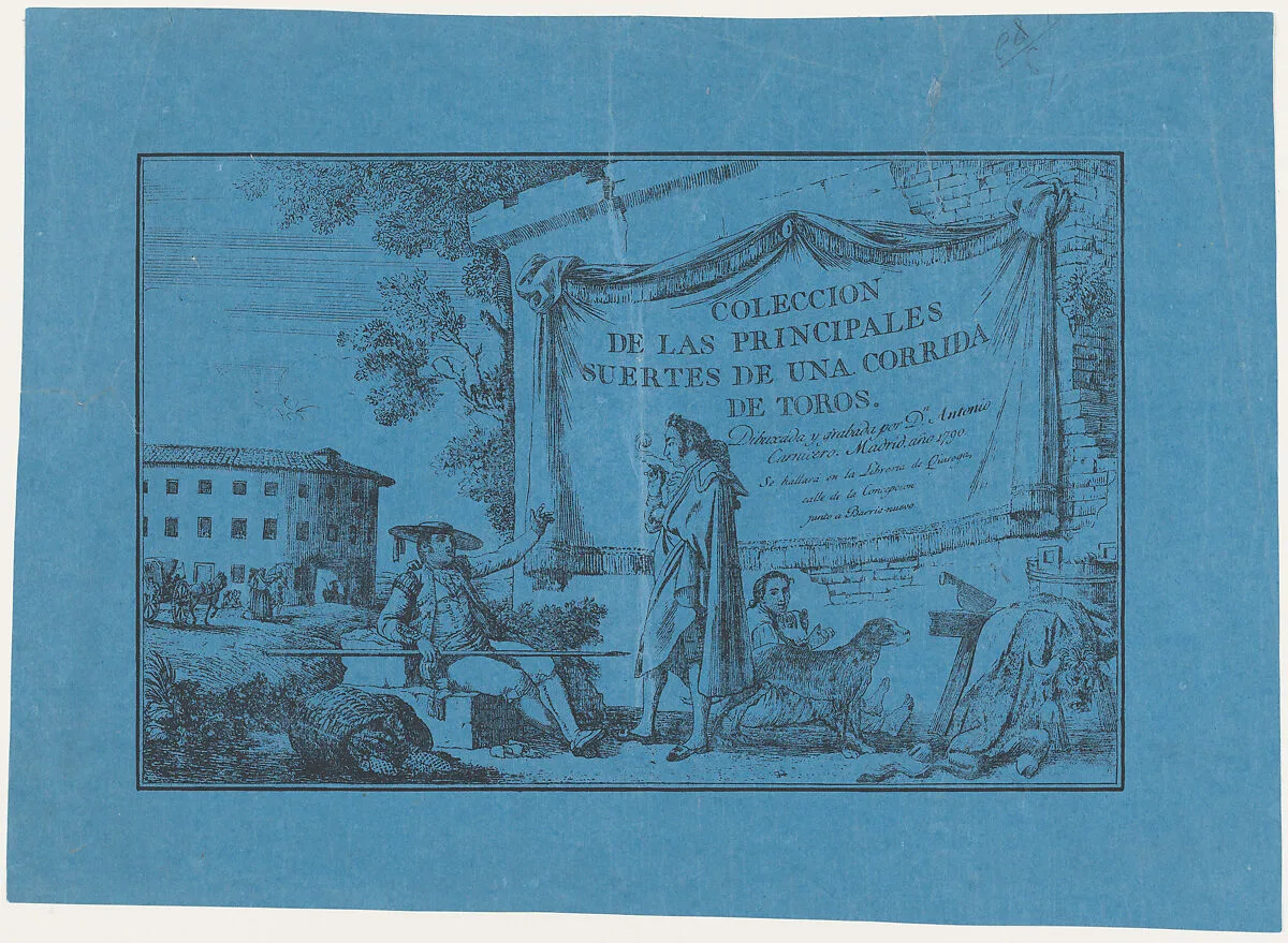 Title page to the 'Colección de la principales suertes de una corrida de toros' — Antonio Carnicero