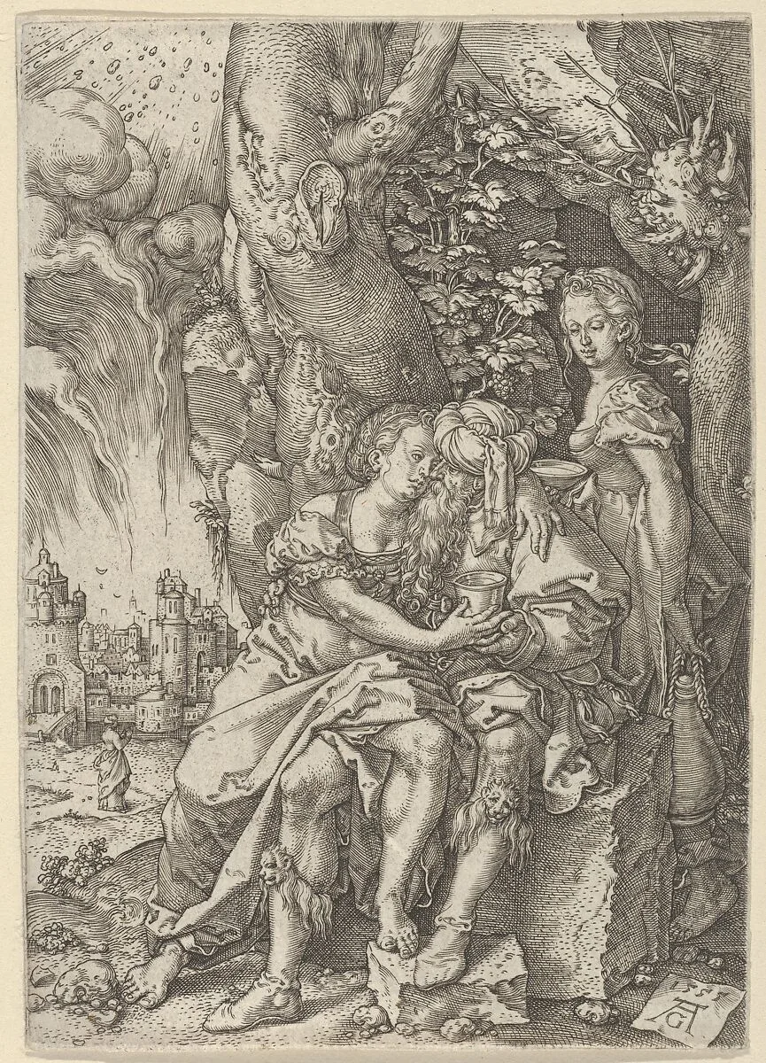 Lot with His Daughters, from The Story of Lot — Heinrich Aldegrever