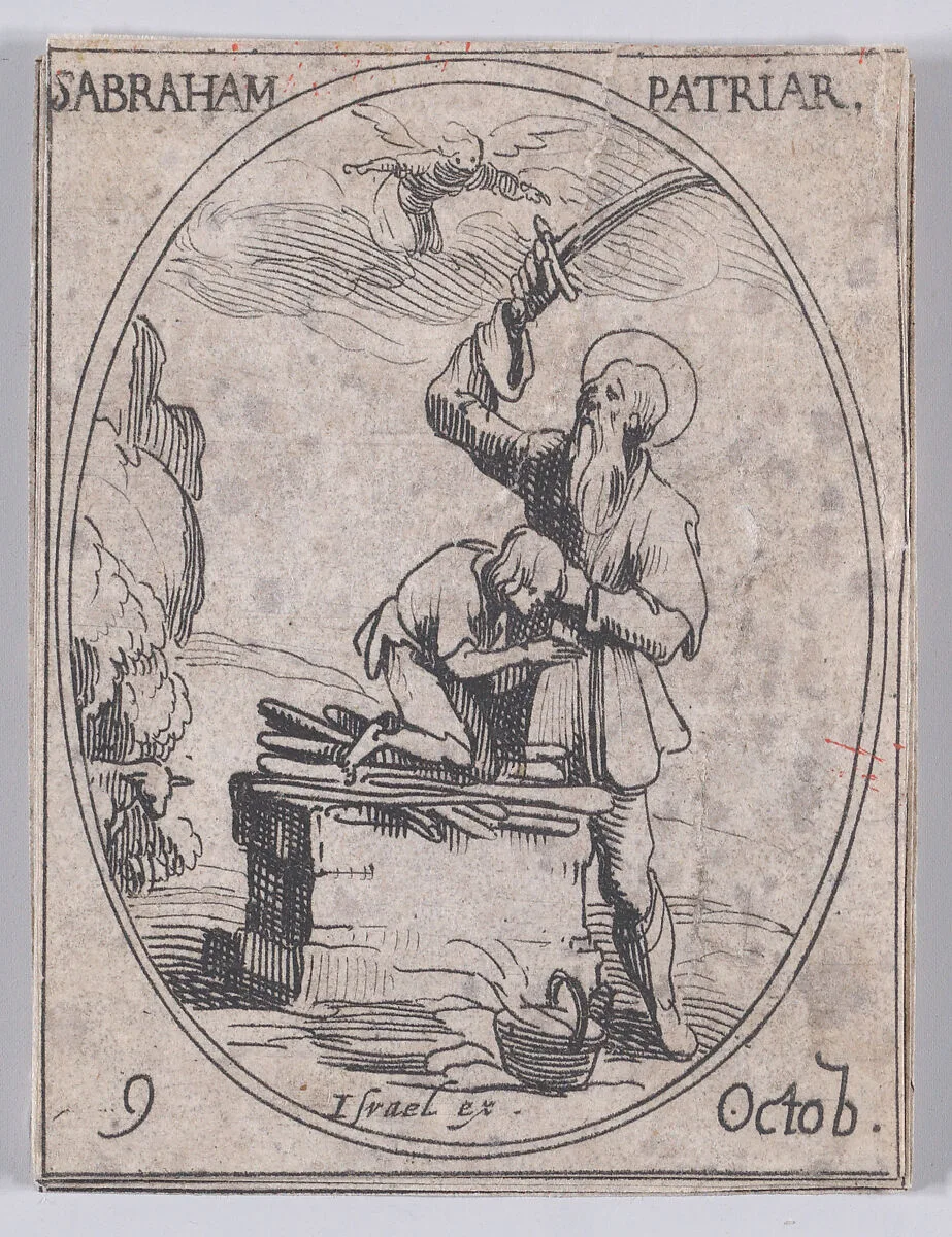 S. Abraham, patriarche (St. Abraham, Patriarch), October 9th, from "Les Images De Tous Les Saincts et Saintes de L'Année" (Images of All of the Saints and Religious Events of the Year) — Jacques Callot|Israël Henriet