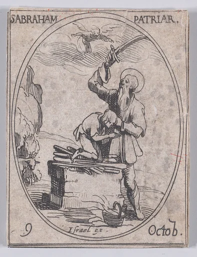 S. Abraham, patriarche (St. Abraham, Patriarch), October 9th, from "Les Images De Tous Les Saincts et Saintes de L'Année" (Images of All of the Saints and Religious Events of the Year)