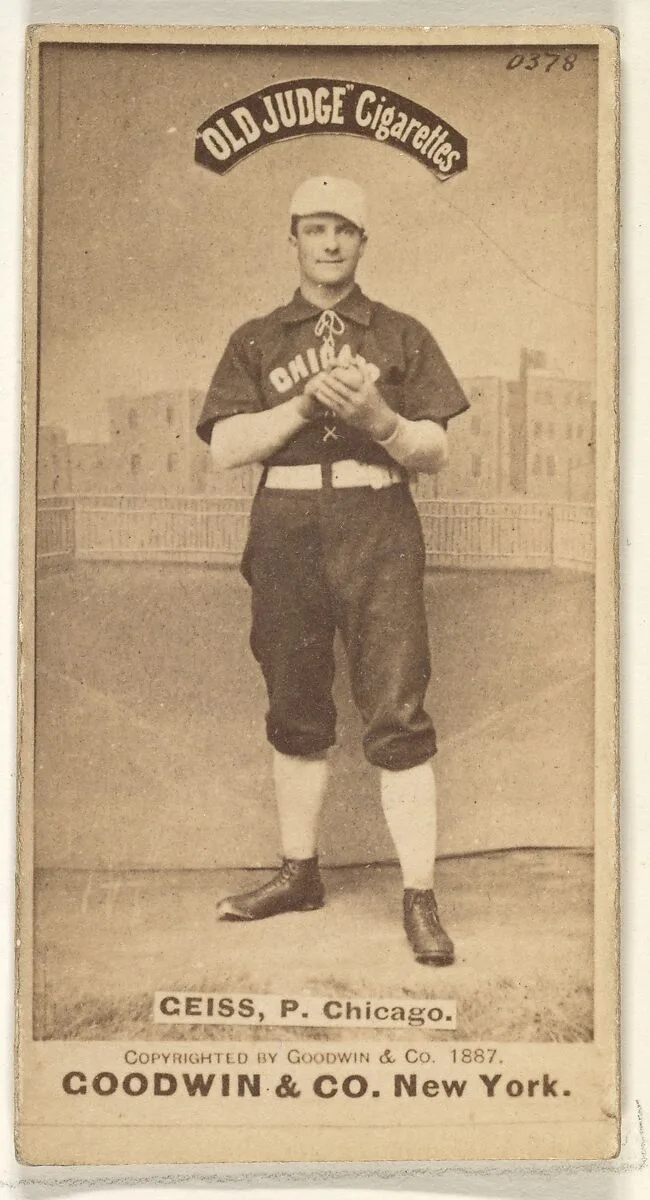 Emil Geiss, Pitcher, Chicago, from the Old Judge series (N172) for Old Judge Cigarettes — Goodwin & Company
