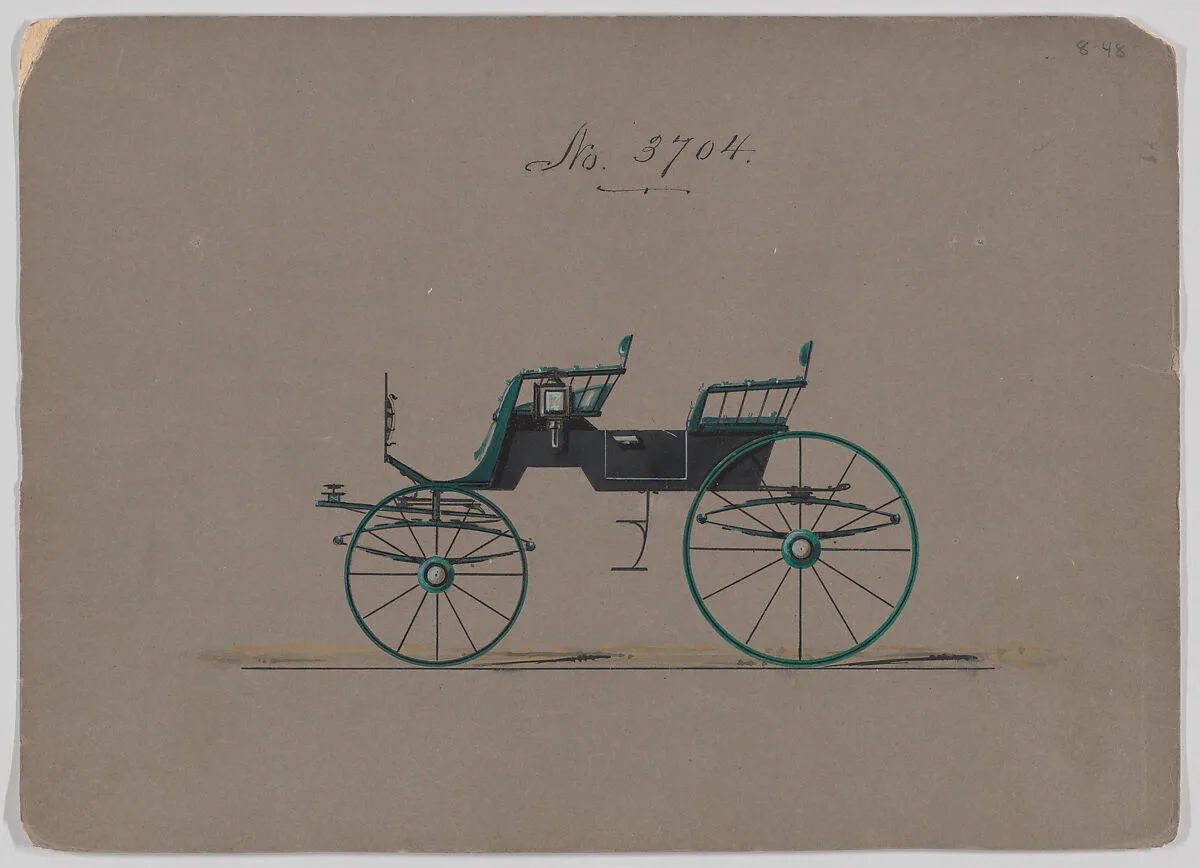 Design for 4 seat Phaeton, no top, no. 3704 — Brewster & Co.