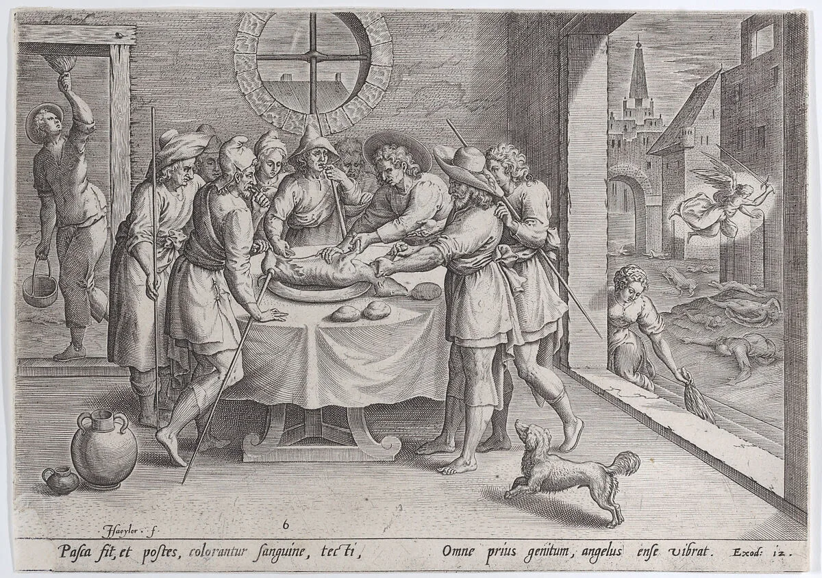 Preparation for the Passover, from The Story of Moses, before the Exodus — Marten van Cleve I|Johann Sadeler I|Gerard de Jode