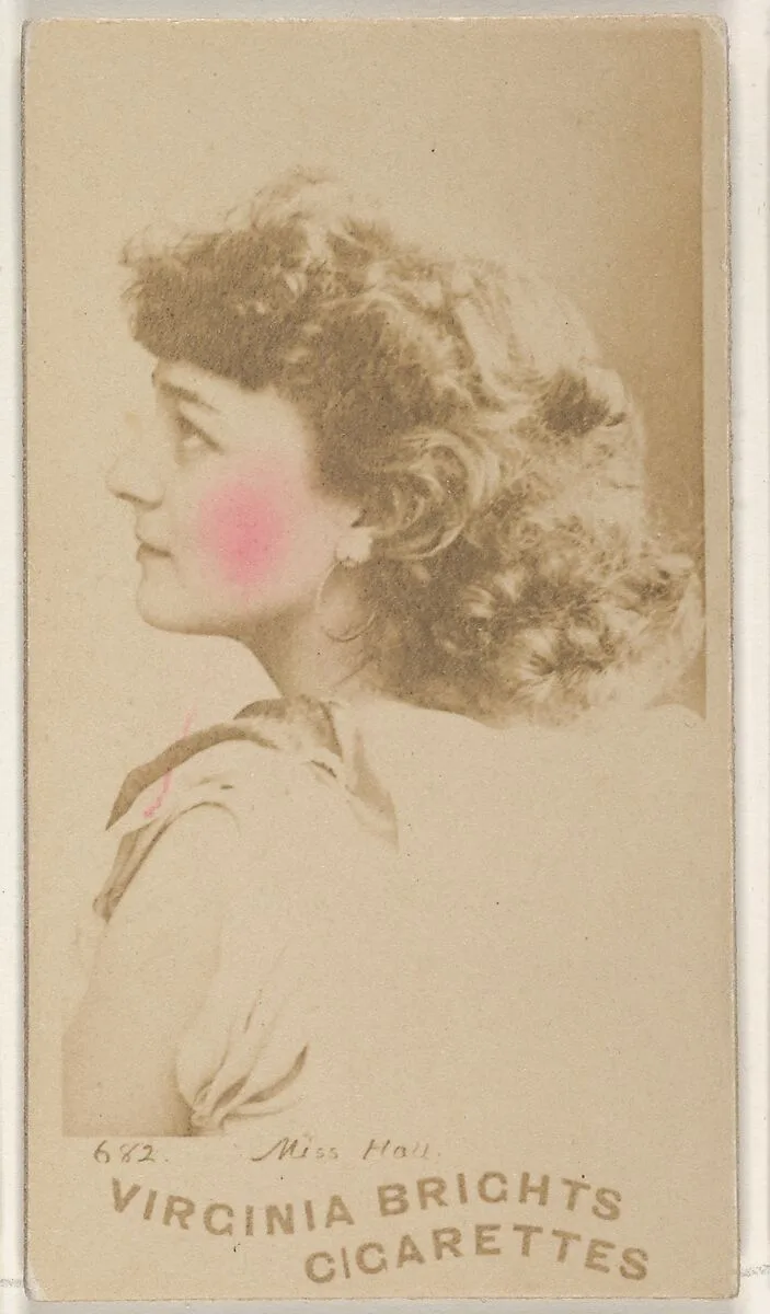 Card 682, Miss Hall, from the Actors and Actresses series (N45, Type 1) for Virginia Brights Cigarettes — Allen & Ginter