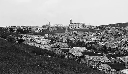 [Shanties with Church and Town in Distance, Outskirts of Havana]